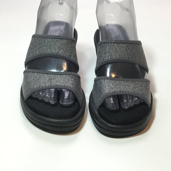 Skechers Memory Foam Rumblers Strappy Wedge Sandals 6.5 Grey - Picture 2 of 10